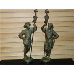 PR. of  SPELTER STATUES of  15TH  C  FIGURES #1240925