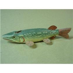 CARVED SPEAR FISHING DECOY - A GREAT SALMON #1240933