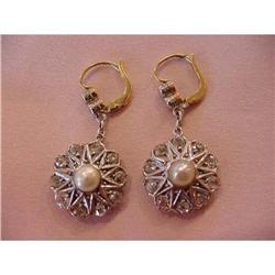 Edwardian Pearl and Diamond Earrings #1264001