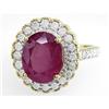 Image 1 : 6.75 ct Certified Ruby & VS Diamond Ring 14kt #1264523