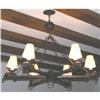 Antique Carved Wooden & Wrought Iron Chandelier#1291129