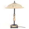 Antique Marble Lamp & Frosted Floral Glass #1291137