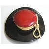 Image 1 : c1930s Bakelite Black & Red Hat Pin #1291298