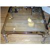 Image 1 : Square Chrome Brass Glass Cocktail Table #1291316