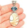 Image 1 : STERLING SILVER Estate SHELL TOPAZ Pendant #1291464
