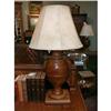 Image 1 : Large Solid Oak Table Lamp from England #1291488