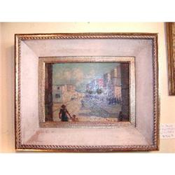 d.1930 "Cityscape" Italian Oil Painting  #1291517