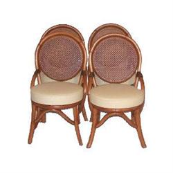 vintage rattan chairs, set of 4 (modern, tropic#1298907