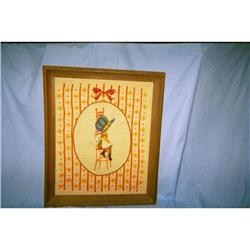 Holly Hobbie embroidery in wooden frame #1298930