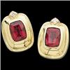 Image 1 : 14k Gold Earrings  GARNET w Diamond #1298978