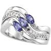 Image 1 : 14K GOLD RING TANZANITES AND DIAMONDS #1298985