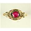 Image 1 :  ANTIQUE STYLE RING RUBY W DIAMONDS    #1298998