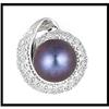 Image 1 : BLACK/PURPLE PEARL PENDANT WITH 73 DIAMONDS #1299171