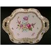 Image 1 : GORGEOUS ANTIQUE HAND PAINTED GILT FLORAL TRAY #1299445