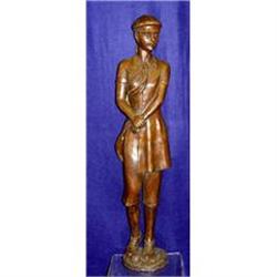 Female Golf Caddy Bronze Statue Sculpture #1299451