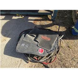 PILE OF MUD FLAPS, TRAILER CORDS, HOSES