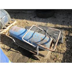 HERMAN NELSON HEATER & LARGE BLACK TARP