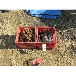 2 CRATES WITH A QUANTITY OF CHAINS