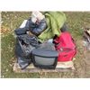 Image 1 : PALLET C/W RAGS, CLOTHING, TV, ETC