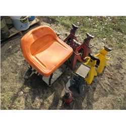 JACK STANDS, SEAT, HYDRAULIC JACK, ETC