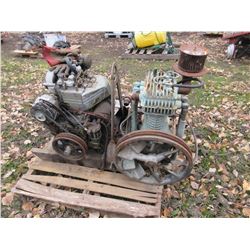 OLD COMPRESSOR C/W DIESEL WISCONSIN MOTOR