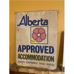 ALBERTA APPROVED ACCOMMODATION METAL SIGN