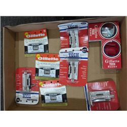 FLAT C/W GILETTE RAZORS & BLADES