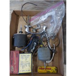 BOX C/W TIRE REPAIR KIT, DOOR HANDLES, WIPER LINKAGE, ETC