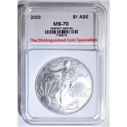 2003 AMERICAN SILVER EAGLE, TDCS PERFECT GEM BU