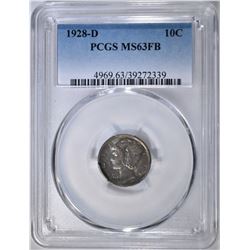1928-D MERCURY DIME PCGS MS-63 FB