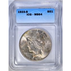 1923-S PEACE DOLLAR ICG MS-64