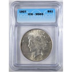1927 PEACE DOLLAR  ICG MS-65
