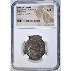 AD 305-306 CONSTANTIUS I BI NUMMUS NGC AU