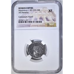 AD 235-238 MAXIMINUS I AR DENARIUS NGC XF