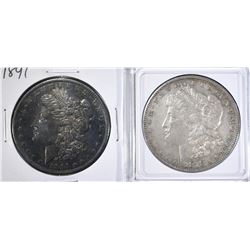 1878-S BU & 1891 XF TONED MORGAN DOLLARS