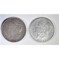 1881 AU & 1882-O VF MORGAN DOLLARS