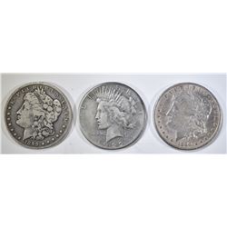 LOT OF 3 SILVER DOLLARS: