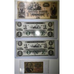 LOT OF 4 1800'S CURRENCY