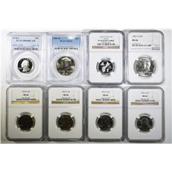 LOT OF 8 GRADED COINS: