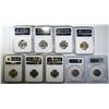 Image 2 : LOT OF 9 GRADED JEFFERSON NICKELS: