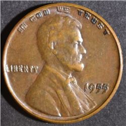 1955 LINCOLN CENT NICE ORIG UNC DOUBLE DIE