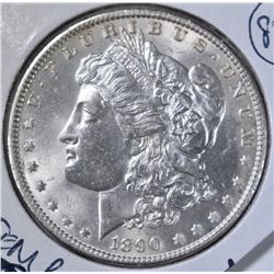 1890 MORGAN DOLLAR, GEM BU