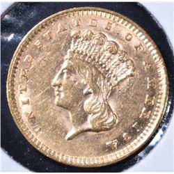 1856 $1 GOLD,  BU UPRIGHT "5"