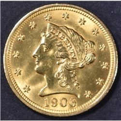 1906 $2.5 GOLD, GEM BU