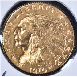 1910 $2.5 GOLD CH/GEM BU