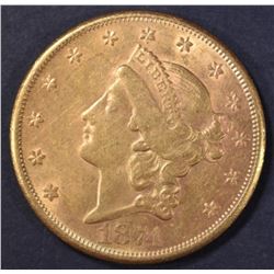 1874-CC $20 GOLD, NICE ORIGINAL UNC LIGHT CLEANING
