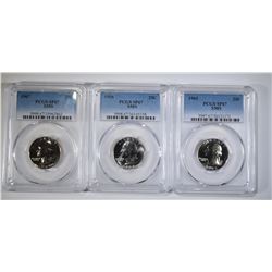 1965, 66, & 67 SMS QUARTERS, PCGS SP-67