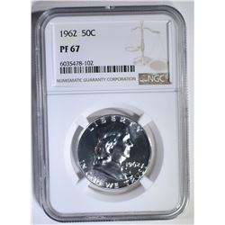 1962 FRANKLIN HALF DOLLAR, NGC PF-67