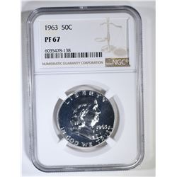 1963 FRANKLIN HALF DOLLAR, NGC PF-67
