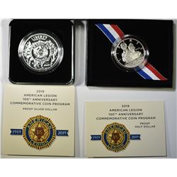 2019 AMERICAN LEGION PF CLAD HALF & SILVER DOLLAR